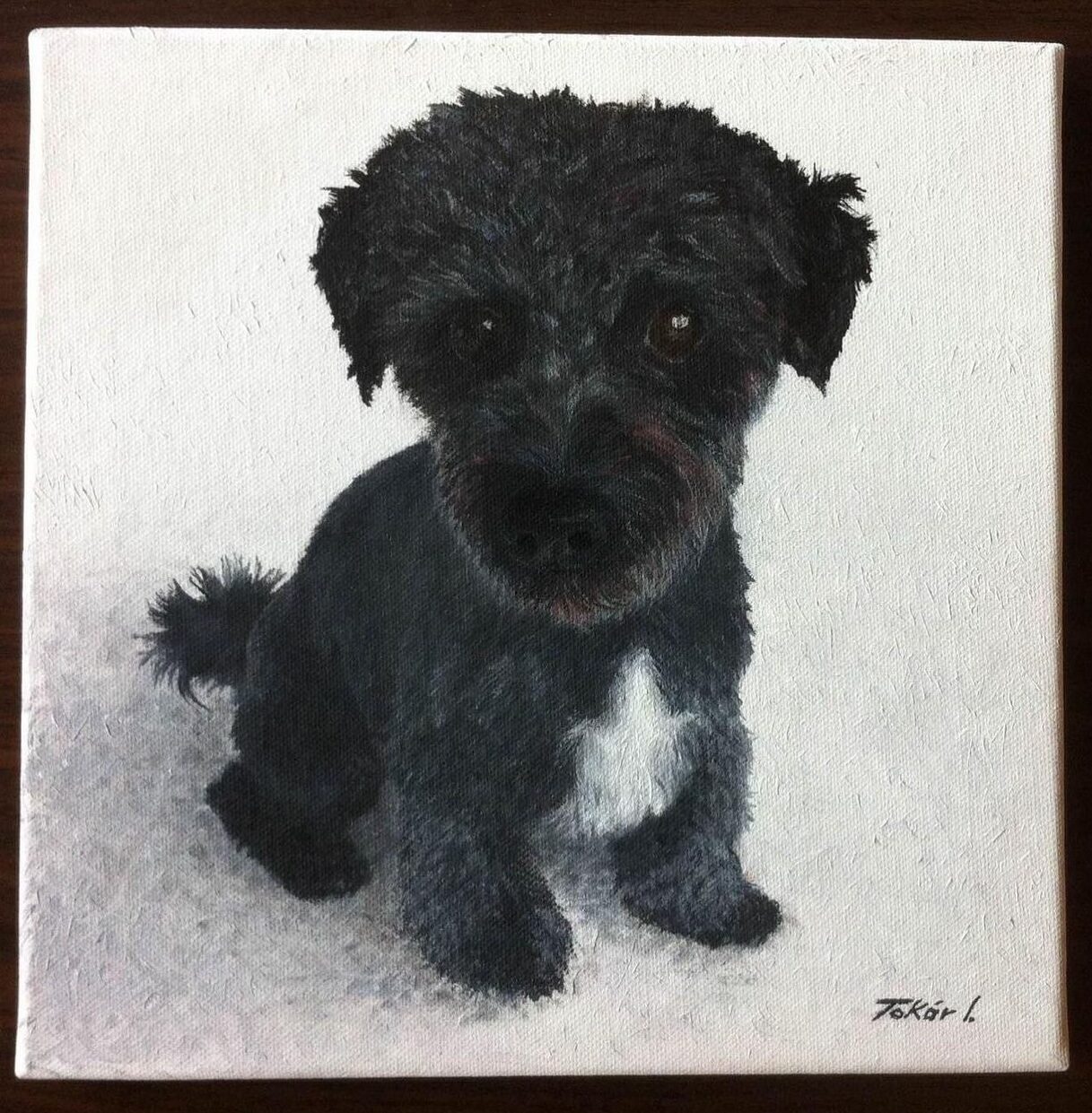 Hundeportrait, Acryl